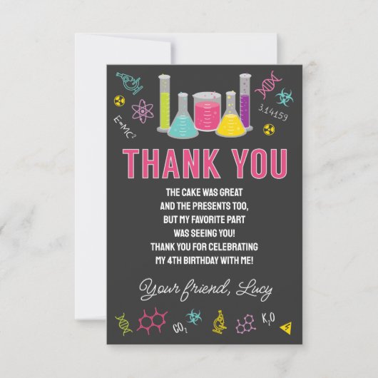 Pink Science Thank You Card Bedankkaart (Voorkant)