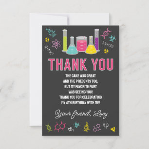 Pink Science Thank You Card Bedankkaart
