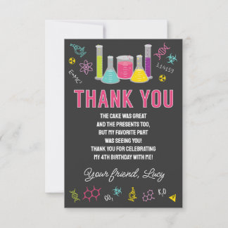 Pink Science Thank You Card Bedankkaart
