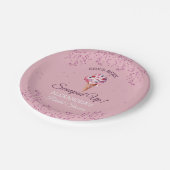 Pink Scooped Up Glitter Ice Cream Vrijgezellenfees Papieren Bordje (Gekanteld)