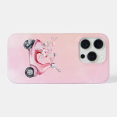 Pink Scooter Floral Phone Case iPhone Hoesje (Achterkant horizontaal)