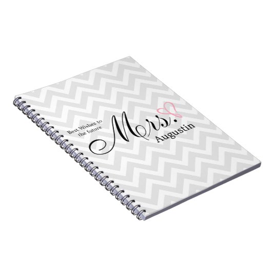 Pink Scribble Heart Future Mrs Wedding Planner Notitieboek (Rechterzijde)