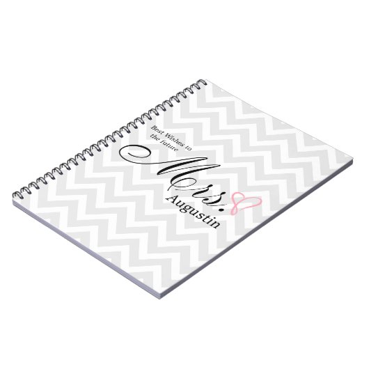 Pink Scribble Heart Future Mrs Wedding Planner Notitieboek (Linkerzijde)