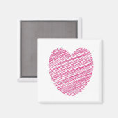 Pink Scribble Heart Magneet (Voorkant / Achterkant)