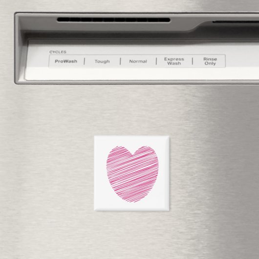 Pink Scribble Heart Magneet (Insitu (Vaatwasser))