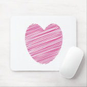 Pink Scribble Heart Muismat (Met muis)