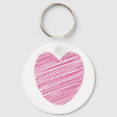 Pink Scribble Heart Sleutelhanger (Voorkant)