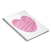 Pink Scribble Heart Spiral Notitieboek (Rechterzijde)