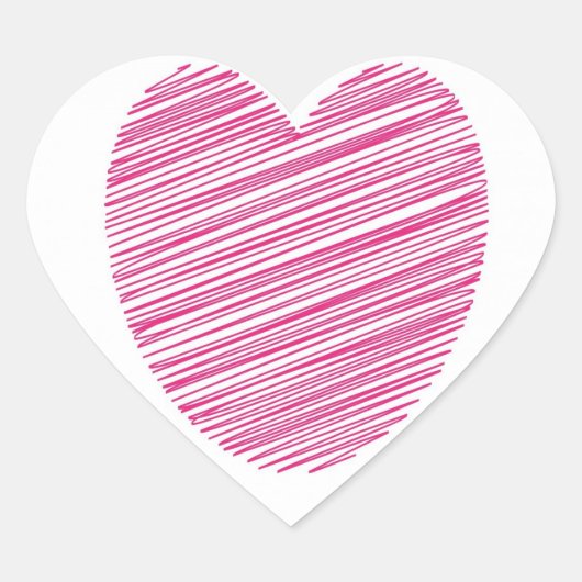 Pink Scribble Heart Stickers (Voorkant)