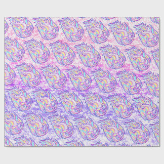 Pink Scribble Schattige Girly Dragon Wyvern Inugam Cadeaupapier