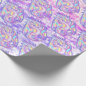 Pink Scribble Schattige Girly Dragon Wyvern Inugam Cadeaupapier (Hoek)