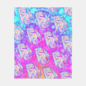 Pink Scribble Schattige Girly Dragon Wyvern Inugam Fleece Deken (Voorkant)