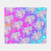Pink Scribble Schattige Girly Dragon Wyvern Inugam Fleece Deken (Voorkant (Horizontaal))