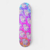 Pink Scribble Schattige Girly Dragon Wyvern Inugam Persoonlijk Skateboard (Voorkant)