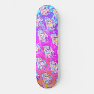 Pink Scribble Schattige Girly Dragon Wyvern Inugam Persoonlijk Skateboard