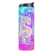 Pink Scribble Schattige Girly Dragon Wyvern Inugam Thermosbeker (Gedraaid links)