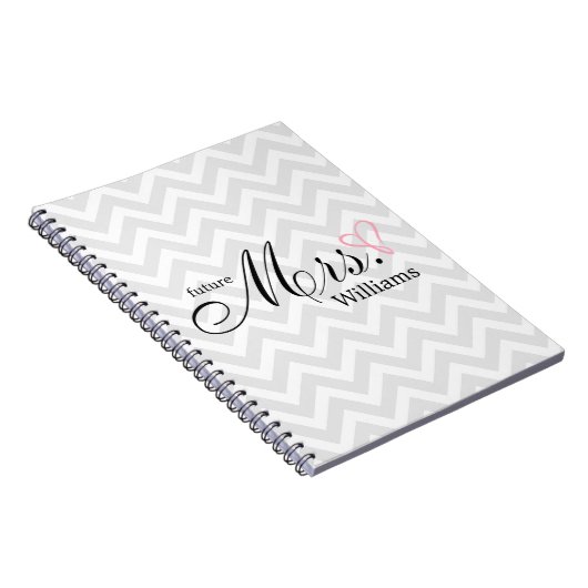 Pink Scribbled Heart Future Mrs. Wedding Planner Notitieboek (Rechterzijde)