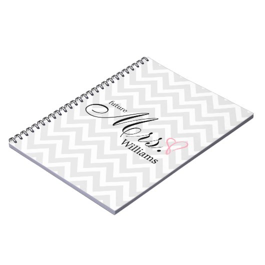 Pink Scribbled Heart Future Mrs. Wedding Planner Notitieboek (Linkerzijde)
