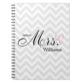 Pink Scribbled Heart Future Mrs. Wedding Planner Notitieboek (Voorkant)