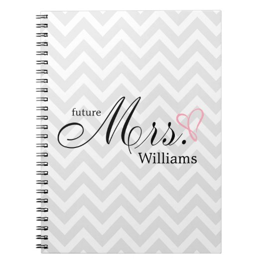 Pink Scribbled Heart Future Mrs. Wedding Planner Notitieboek (Voorkant)