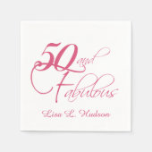 Pink Script 50e en geweldig! Birthday Servetten (Voorkant)