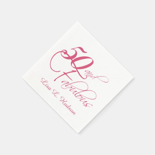 Pink Script 50e en geweldig! Birthday Servetten (Hoek)
