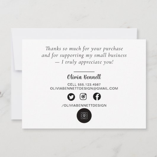 Pink Script Business Thank You Note Card Bedankkaart (Achterkant)