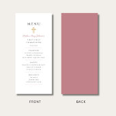 Pink Script Girl First Communion Menu