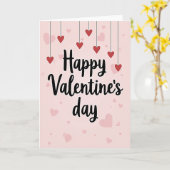 Pink Script Happy Valentines Day Card Kaart (Gele Bloem)