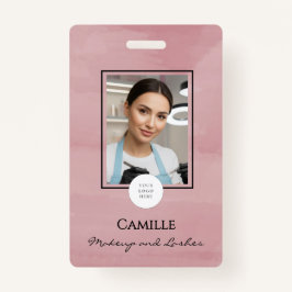 Pink Script Logo Photo Makeup Badge