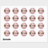 Pink Script Logo Photo Makeup Thank You  Ronde Sticker (Vel)