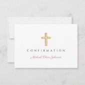 Pink Script Religious Cross Girl Confirmation RSVP Kaartje (Achterkant)