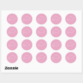 Pink Script Team Girl Gender Reveal Ronde Sticker (Vel)