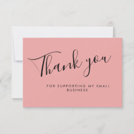 Pink Script Thank You Card Discount Review Busines Bedankkaart