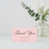 Pink Script Thank You Card QR Code Small Business Visitekaartje (Staand voorkant)