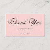 Pink Script Thank You Card QR Code Small Business Visitekaartje (Voorkant)