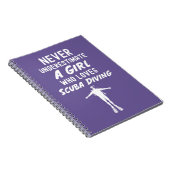 Pink Scuba Diving Gifts For Girls Diver Snorkeling Notitieboek (Rechterzijde)