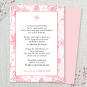 Pink Sea Shells baby shower dank u notitiegedicht Kaart