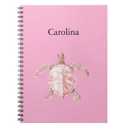 Pink Sea Turtle Notitieboek (Voorkant)
