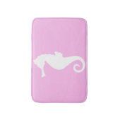 Pink Seahorse Bathroom Mat. Badmat (Voorkant Verticaal)