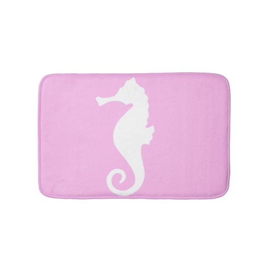 Pink Seahorse Bathroom Mat. Badmat (Voorkant)