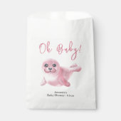 Pink Seal Baby shower Bedankzakje (Voorkant)