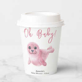 Pink Seal Baby shower Papieren Bekers
