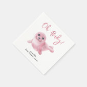 Pink Seal Baby shower Servet (Hoek)