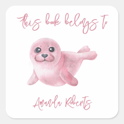 Pink Seal - dit boek is van Vierkante Sticker (Voorkant)