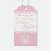 Pink Seashell Beach Wedding Guest Favor Dank je Cadeaulabel (Voorkant)