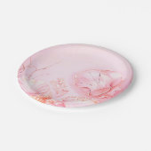 Pink Seashell Dark Papieren Bordje (Gekanteld)