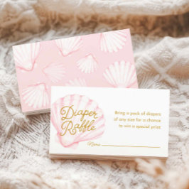 Pink Seashell Luier Raffle Ticket Informatiekaartje