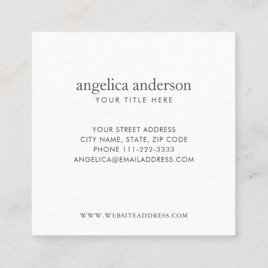 Pink Seashell Vierkante Visitekaartje (Achterkant)