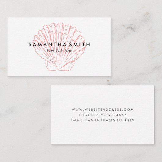 Pink Seashell Visitekaartje (Voorkant / Achterkant)
